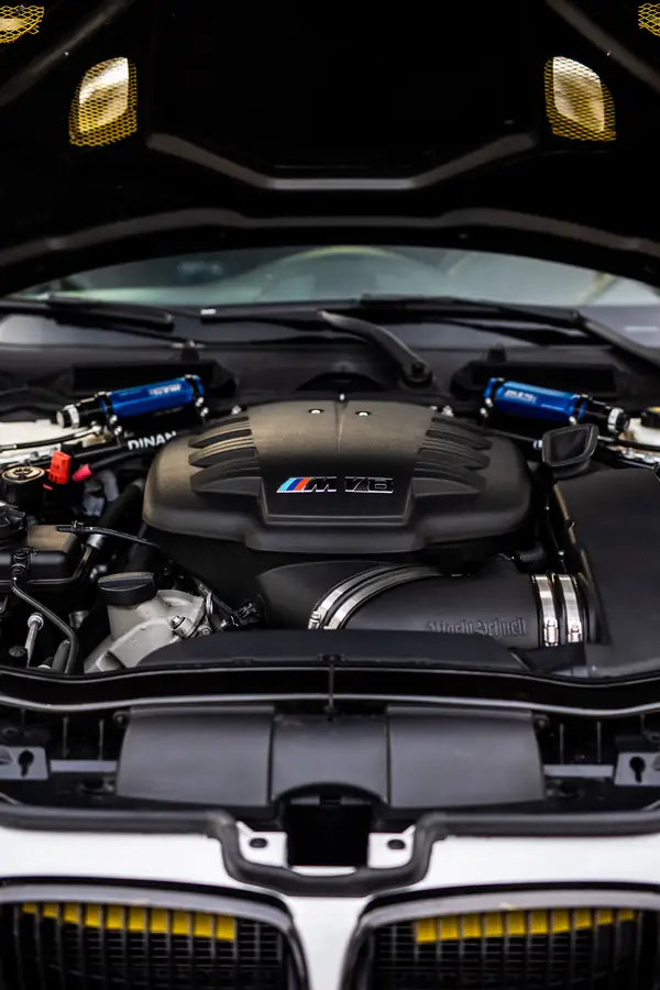 Engine bay, front view