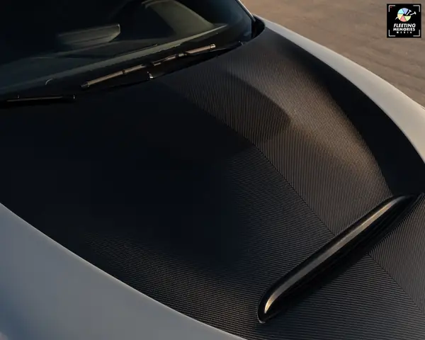 Carbon fiber hood detail