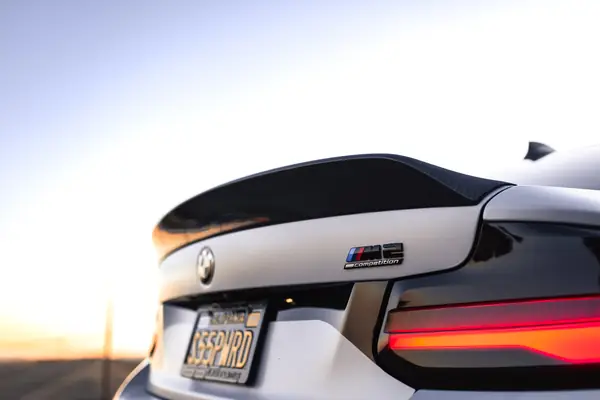Rear spoiler at sunset